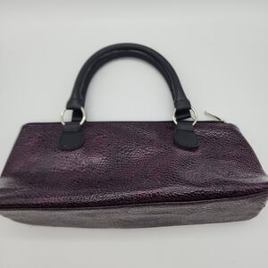 Primeware Purple Insulated Wine Carrier Clutch Bag 750ml Snakeskin Pattern 13x6"